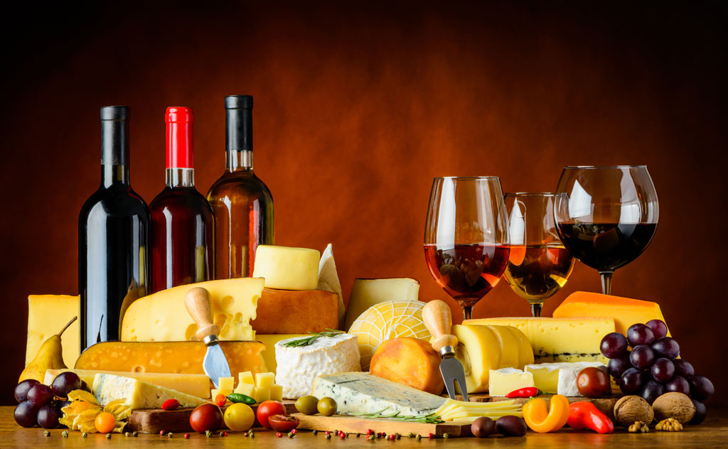 Вино и сыр меню