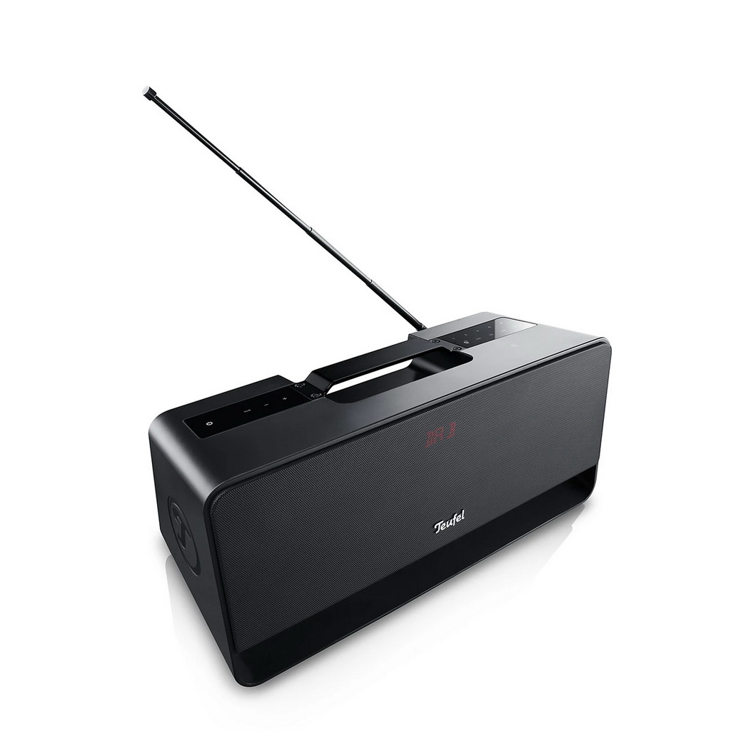 Teufel BOOMSTER Altoparlante Bluetooth Portatile, Sistema Stereo 2.1, Subwoofer, DAB+/FM, IPX5, Power Bank, 18h Di Autonomia, Nero